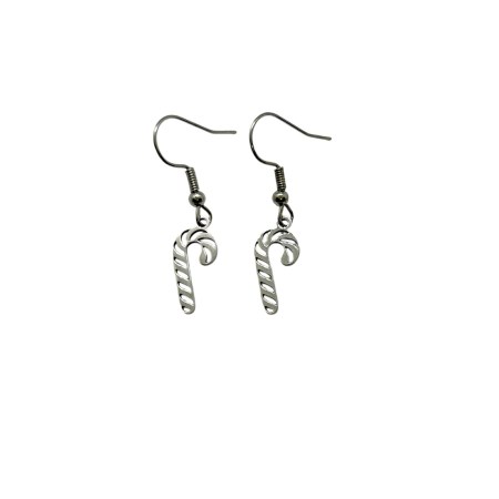 earrings steel silver hooks with sticks